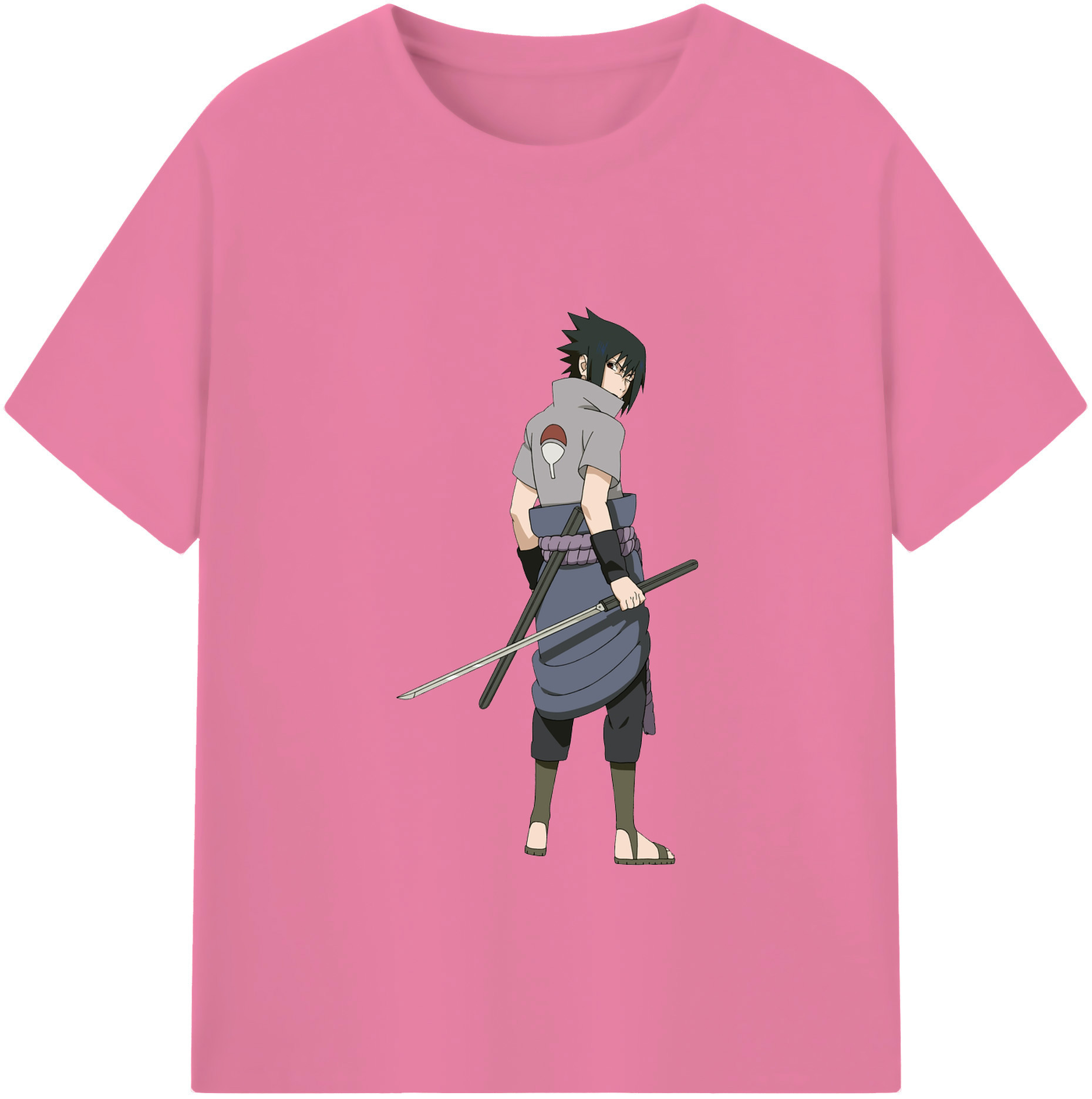 （画像用） NARUTO -ナルト- うちは サスケ Uchiha Sasuke 綿100％半袖Tシャツ（フロントプリント）